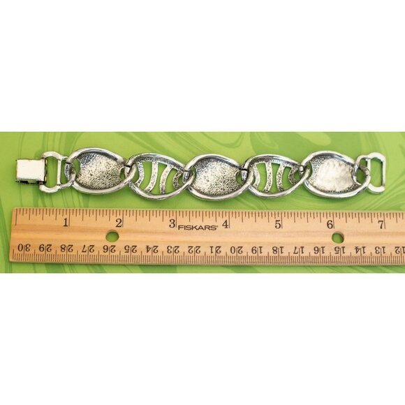 Vintage Dainty Art Nouveau DNA Style Silver Tone Bracelet 7 inch - W17 - Picture 3 of 3